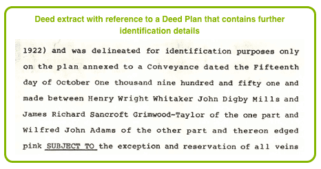 Reference to a Deed Plan
