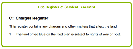 Title Register of Servient Tenement